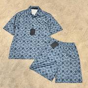 Louis Vuitton Shirt and Short Set Blue Monogram  - 1