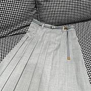 Prada Long Midi Grey Skirt With Belt - 3