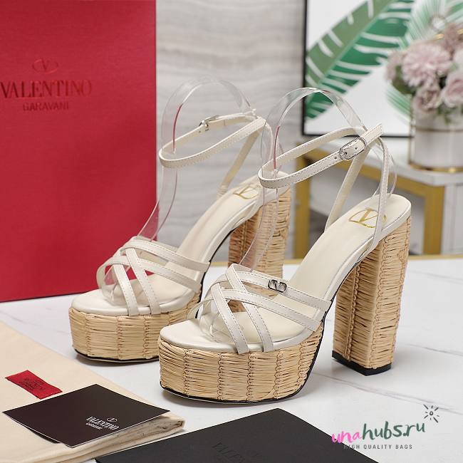 Valentino Raffia Sandals - 1