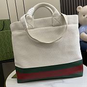 GUCCI CANVAS TOTE BAG WITH EMBOSSED DETAIL - 40x38x17cm - 3