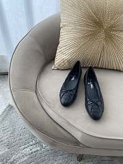 Chanel Ballet Flat All Black Aged Calfskin - 1