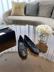 Chanel Ballet Flat All Black Aged Calfskin - 6