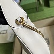 Gucci GG Marmont half moon shaped white leather bag - 21.5x11x5cm - 6