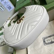 Gucci GG Marmont half moon shaped white leather bag - 21.5x11x5cm - 4