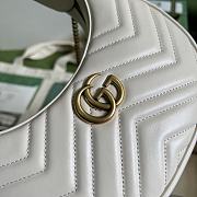 Gucci GG Marmont half moon shaped white leather bag - 21.5x11x5cm - 3