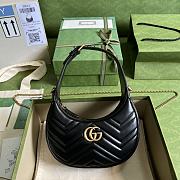 	 Gucci GG Marmont half moon shaped black leather bag - 21.5x11x5cm - 1