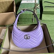 	 Gucci GG Marmont half moon shaped purple leather bag - 21.5x11x5cm - 1