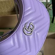 	 Gucci GG Marmont half moon shaped purple leather bag - 21.5x11x5cm - 5