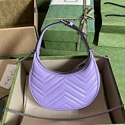 	 Gucci GG Marmont half moon shaped purple leather bag - 21.5x11x5cm - 4