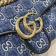 Gucci GG Marmont Denim Blue Bag - 26x15x7cm - 3