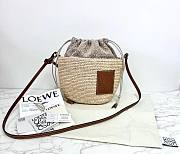 Loewe Raffia Bucket Round Bag - 26.5x21cm - 1