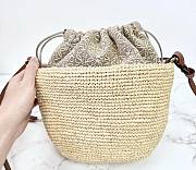 Loewe Raffia Bucket Round Bag - 26.5x21cm - 2