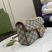 Gucci GG super medium shoulder bag in pale blue and brown canvas - 26cm - 5