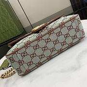 Gucci GG super medium shoulder bag in pale blue and brown canvas - 26cm - 4