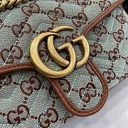 Gucci GG super medium shoulder bag in pale blue and brown canvas - 26cm - 3