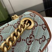 Gucci GG super medium shoulder bag in pale blue and brown canvas - 26cm - 2