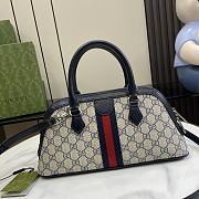 Gucci Ophidia GG Ebony Blue Top Handle Bag - 31.5x 16.5x 8cm - 2