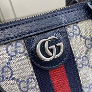 Gucci Ophidia GG Ebony Blue Top Handle Bag - 31.5x 16.5x 8cm - 5