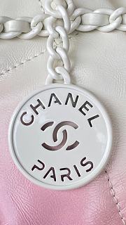 Chanel Mini 22 Bag White and Pink Patent Leather - 20 × 19 × 6 cm - 5