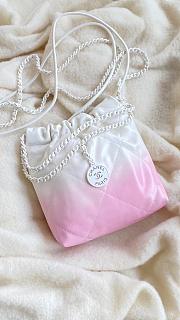 Chanel Mini 22 Bag White and Pink Patent Leather - 20 × 19 × 6 cm - 3