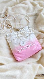 Chanel Mini 22 Bag White and Pink Patent Leather - 20 × 19 × 6 cm - 2