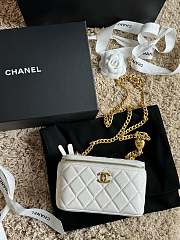 Chanel Vanity Caviar White Bag - 9.5*17*8cm - 1