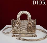 Dior Lady D Joy Gold Python Leather - 22 x 12 x 6 cm - 1