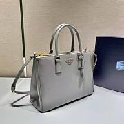 Prada Galleria Saffiano Grey Leather Top Handle Bag - 33cm - 5