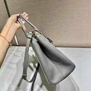 Prada Galleria Saffiano Grey Leather Top Handle Bag - 33cm - 4