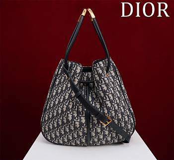 	 Dior Medium Ammi Blue Oblique Bag - 31 x 18 x 13 cm