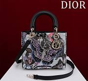 Dior Lady Calfskin Embroidered Butterfly Medium Multicolor - 20cm - 1