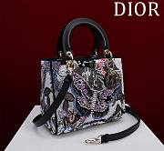 Dior Lady Calfskin Embroidered Butterfly Medium Multicolor - 20cm - 2