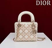 Dior Micro Lady Lambskin Pearl Cannage Latte - 17cm - 2