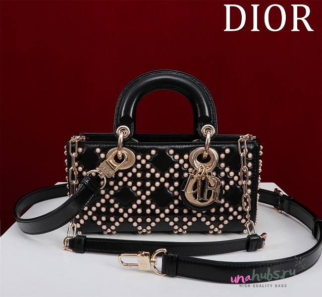 Dior Lady D-Joy Lambskin Pearl Cannage Latte - 21cm - 1