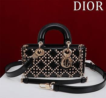 Dior Lady D-Joy Lambskin Pearl Cannage Latte - 21cm