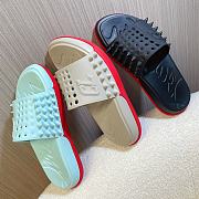 Christian Louboutin Men's Red Take It Easy Spiked Slides - 1