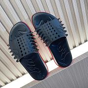 Christian Louboutin Men's Red Take It Easy Spiked Slides - 3