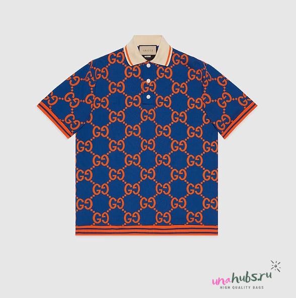 Gucci Jumbo GG Shirt Blue Polo  - 1