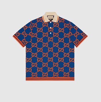 Gucci Jumbo GG Shirt Blue Polo 