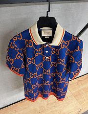 Gucci Jumbo GG Shirt Blue Polo  - 4