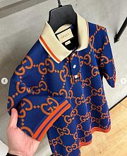 Gucci Jumbo GG Shirt Blue Polo  - 3