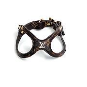 Louis Vuitton Dog Collar and Leash Brown Leather Monogram - 4