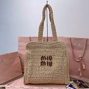 Miu Miu Crochet Raffia Tote Bag - 38.5x40x10cm - 1