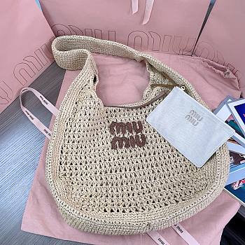 Miu Miu Raffia crochet-knit Woven hobo bag - 44x31.5x8cm
