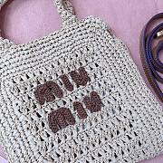 Miu Miu Raffia-effect crochet fabric tote bag - 22x22.5x7.5cm - 3