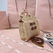 Miu Miu Raffia-effect crochet fabric tote bag - 22x22.5x7.5cm - 4