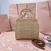 Miu Miu Raffia-effect crochet fabric tote bag - 22x22.5x7.5cm - 6