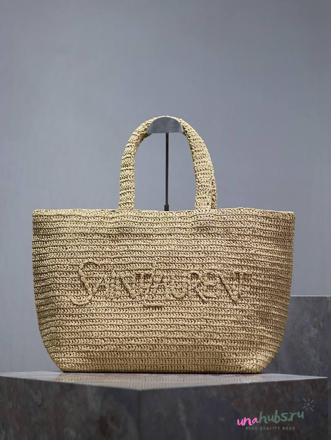 YSL Raffia Tote Bag with logo - 50x43x17cm - 1