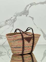 PRADA Raffia Woven Braided Basket Tote - 25x50x16cm - 2