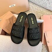 Miu Miu Natural Logo-detailed Slip-on Sandals - 2